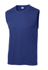 Athletic fit blue sleeveless men’s shirt. From Smack Sportswear.