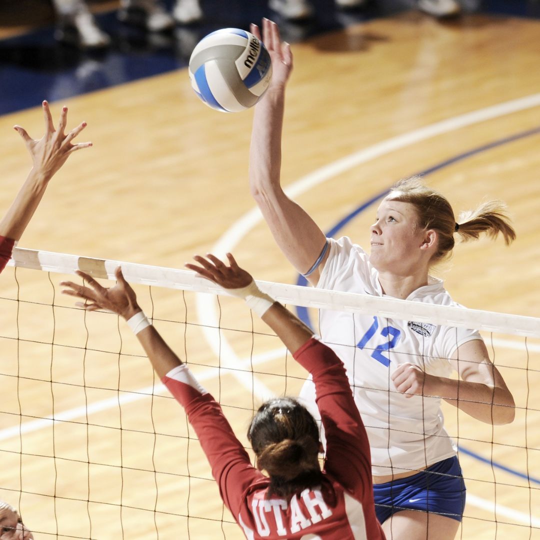 volleyball player spiking