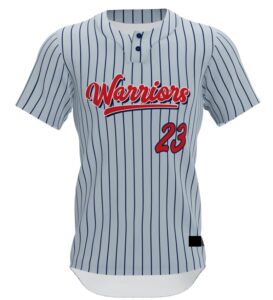 Custom 2 button baseball jersey front view