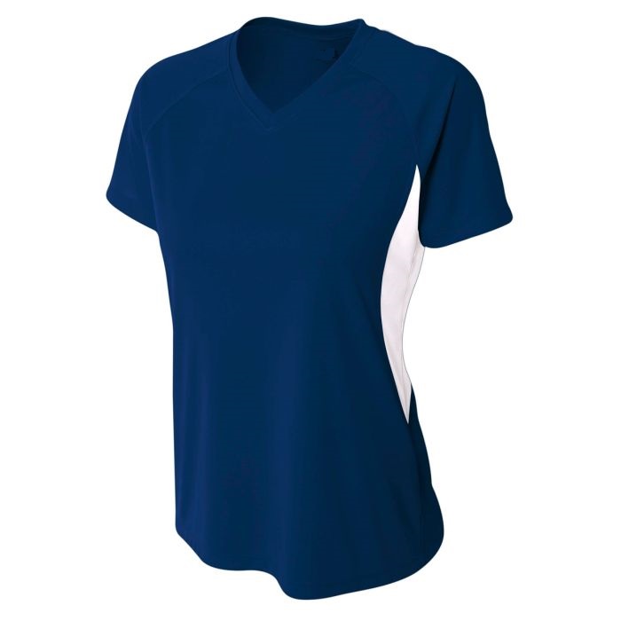NEW Ladies Colorblock Performance V-neck - Image 6