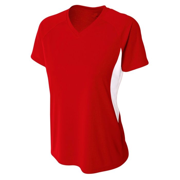 NEW Ladies Colorblock Performance V-neck - Image 8