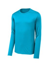 Bright blue long-sleeve volleyball jersey.