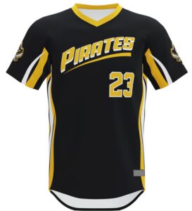 Custom pullover baseball jersey front view