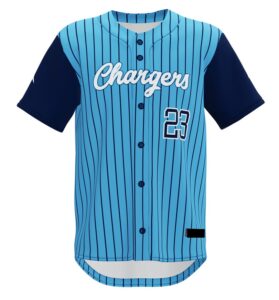 Custom full-button baseball jersey front view