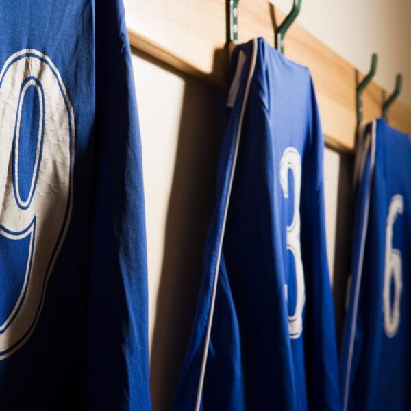 hanging volleyball jerseys