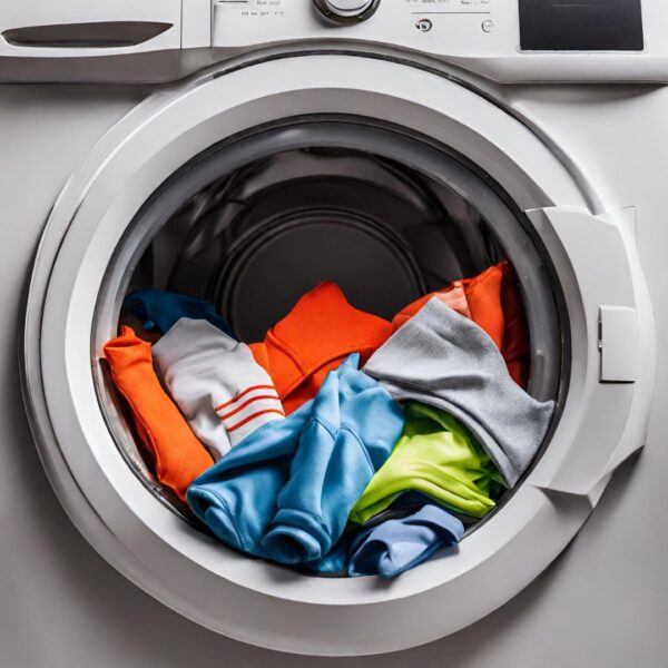 sports clothes in washing machine