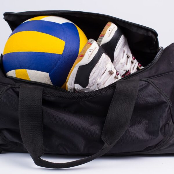 gym bag with ball and shoes
